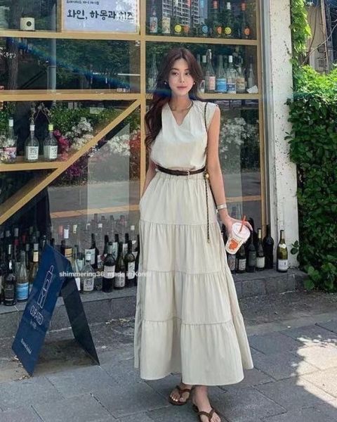 附腰帶蛋糕裙套裝 