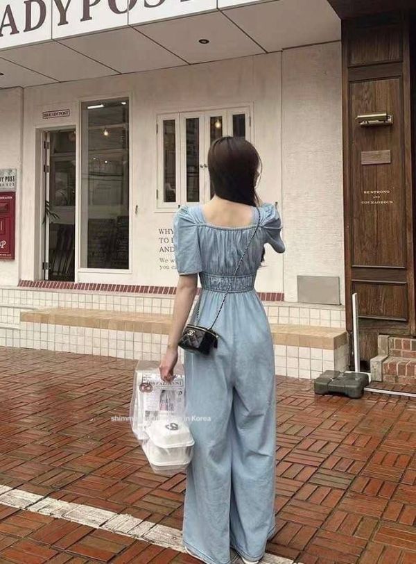 方領連身褲 