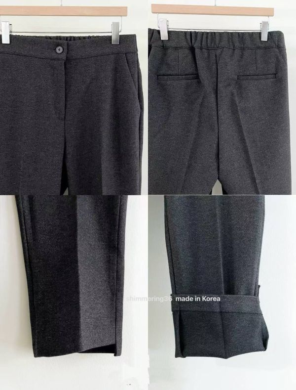 前釦毛呢褲 