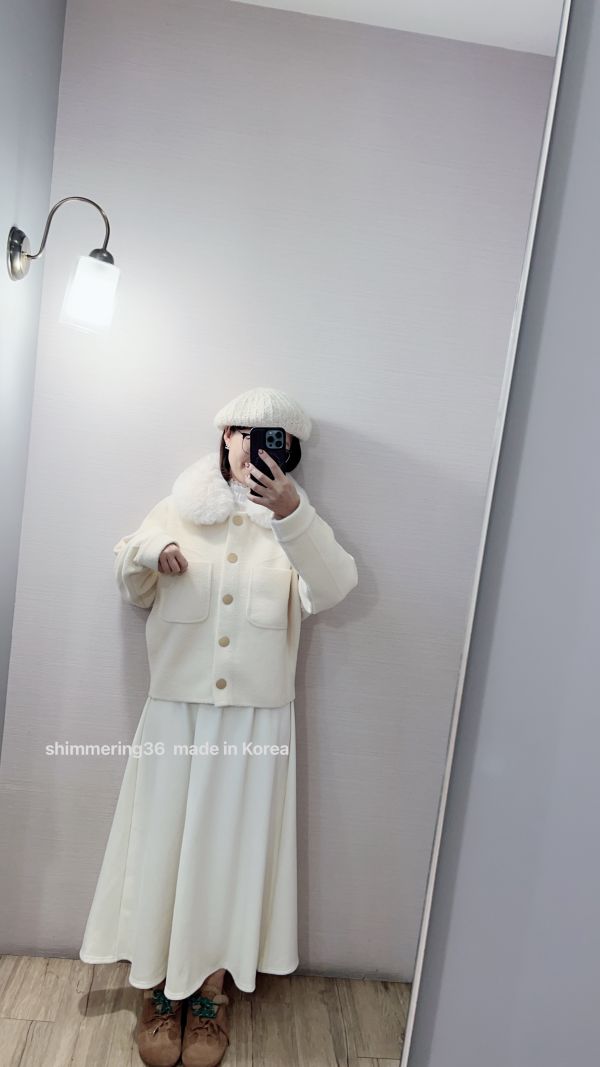 毛領可拆羊絨前釦外 