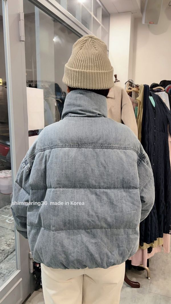 鴨絨100%牛仔外套 