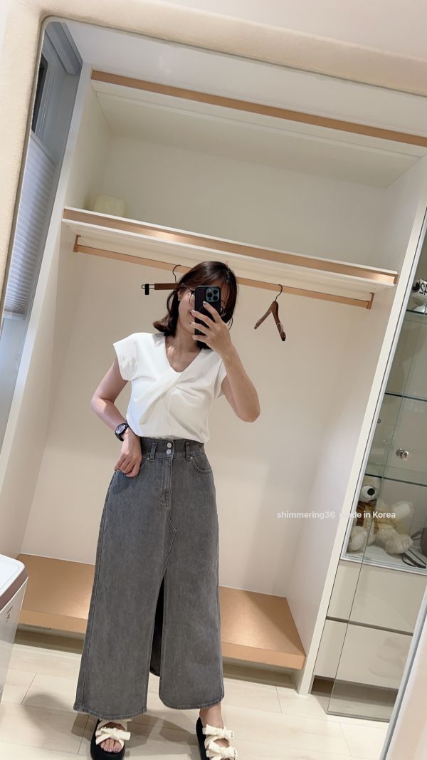 高腰顯瘦前叉裙 