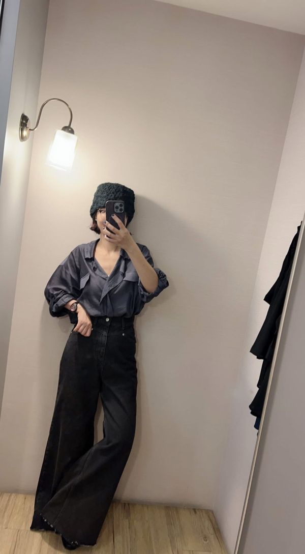 直筒腿長牛仔褲 