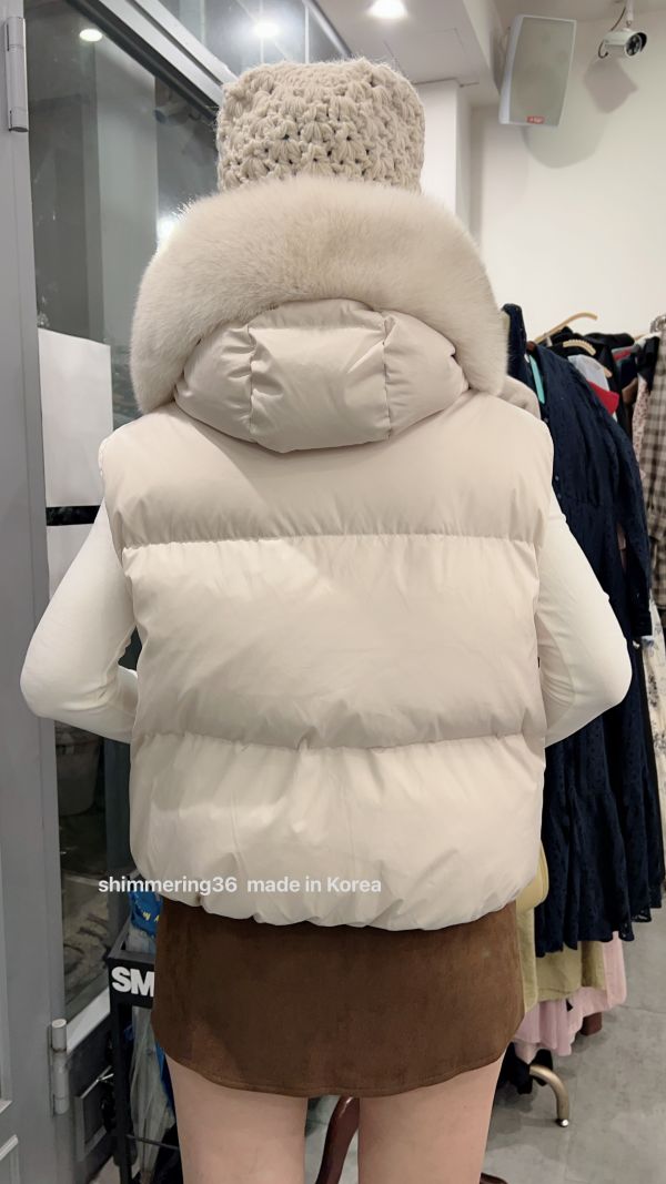 鵝絨100%狐狸毛背心 