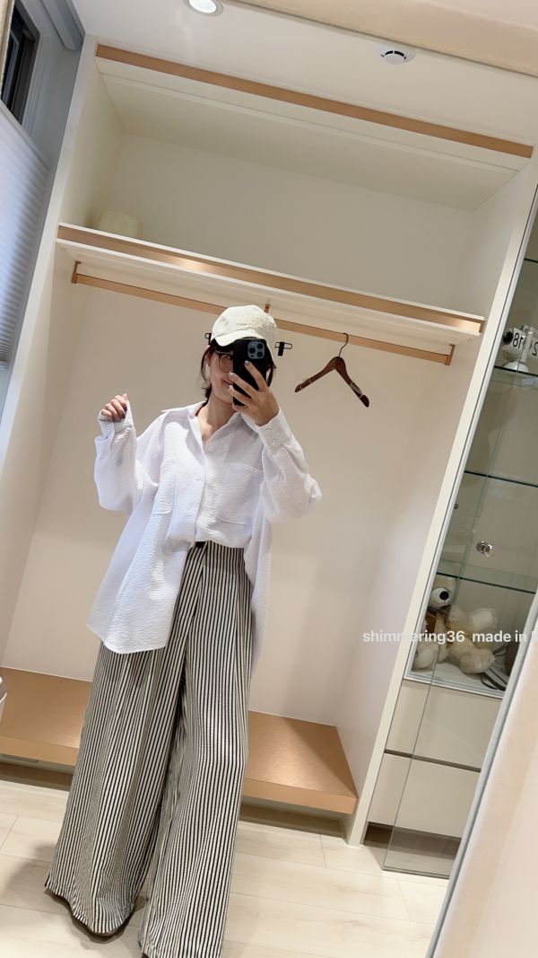 涼感直紋褲 