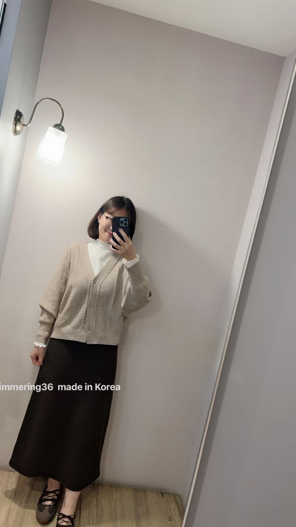 麻花羊絨釦子外套 