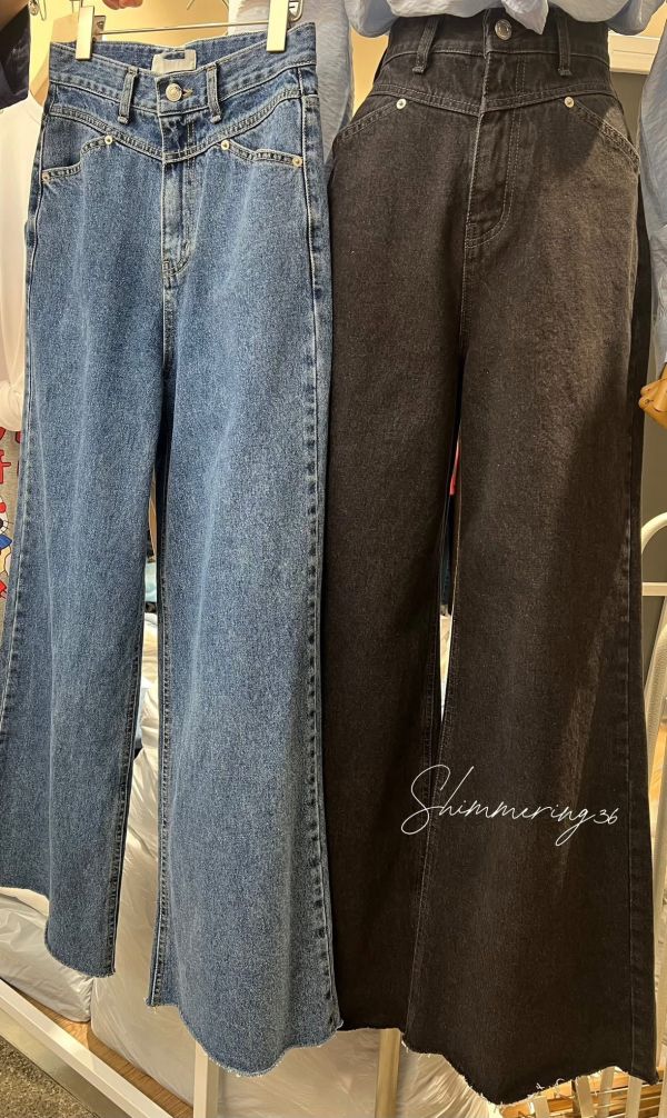 直筒腿長牛仔褲 