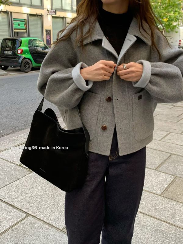 手工羊毛100%雙面穿外套 