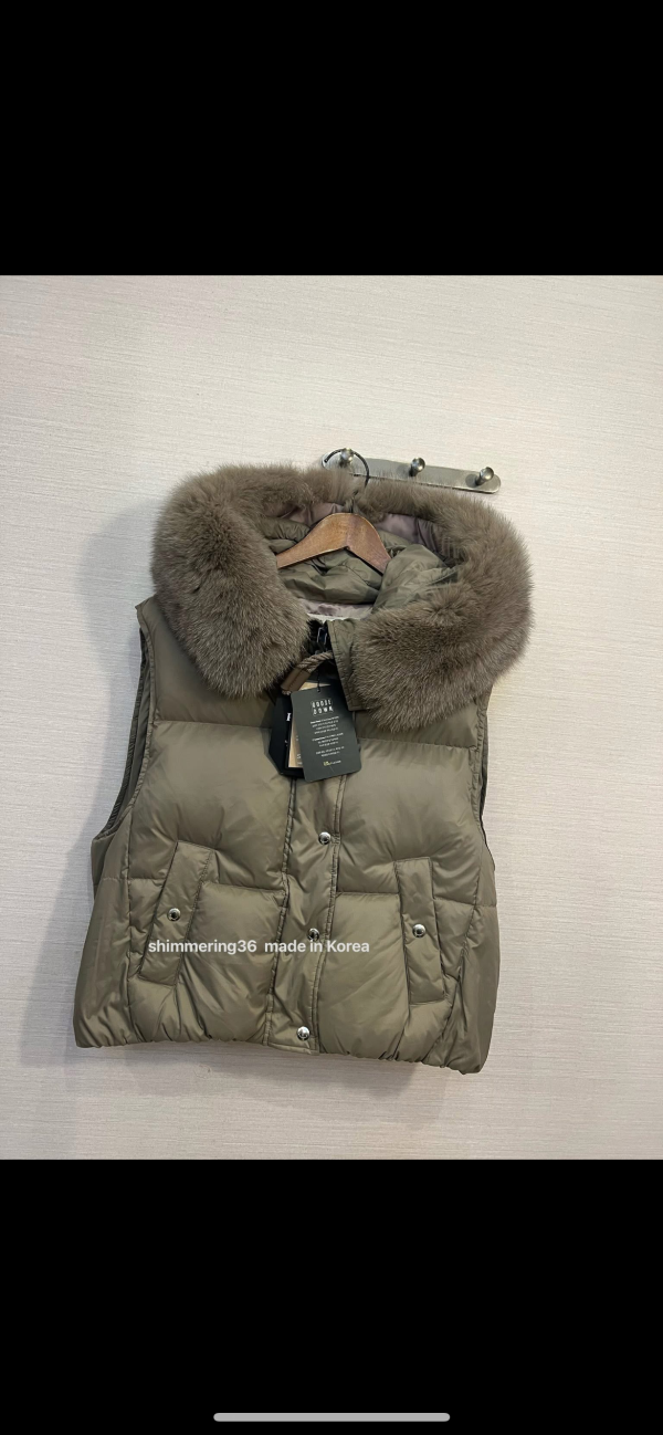 鵝絨100%狐狸毛背心 