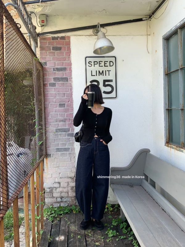 後口袋蝶結牛仔褲 