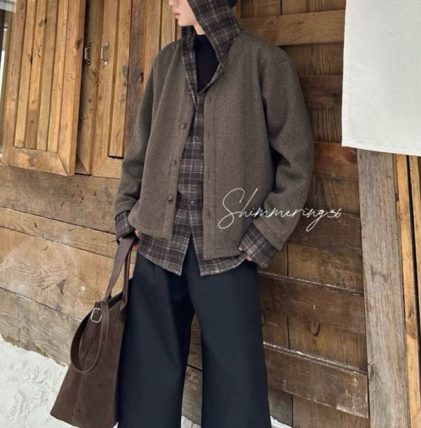 假2件內刷毛格子襯外（男女皆可） 