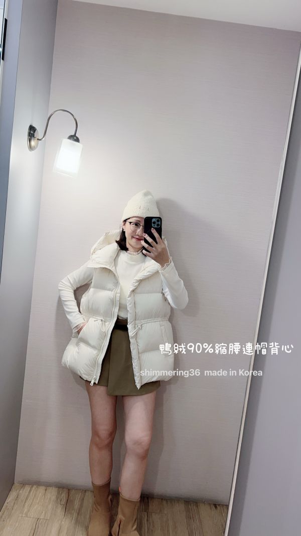 鴨絨90%連帽縮腰背心 