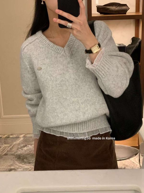 羊毛5%下接布毛衣 