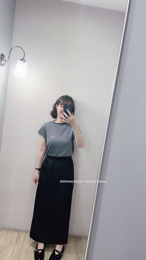 壓褶涼感天絲裙 