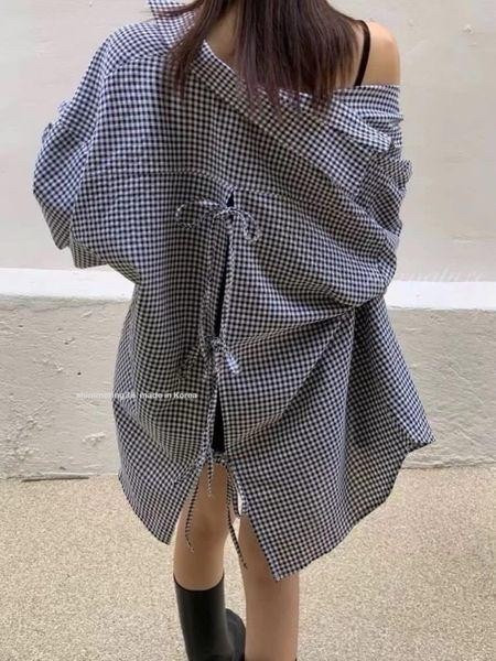 後蝶結格子襯 
