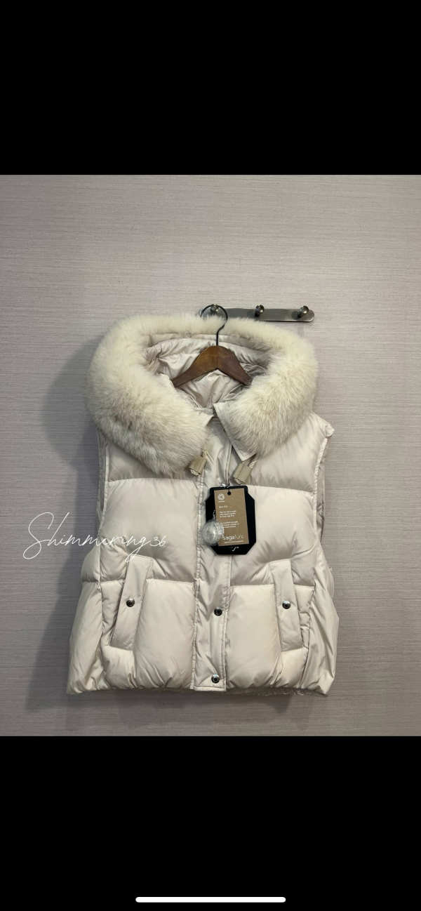 鵝絨100%狐狸毛背心 