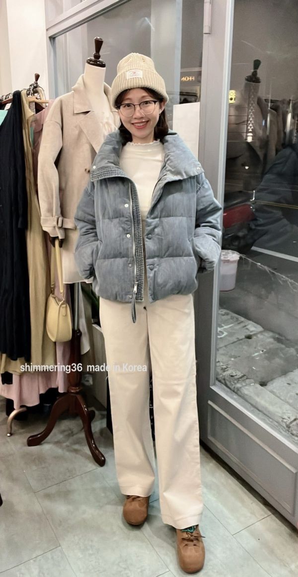 鴨絨100%牛仔外套 