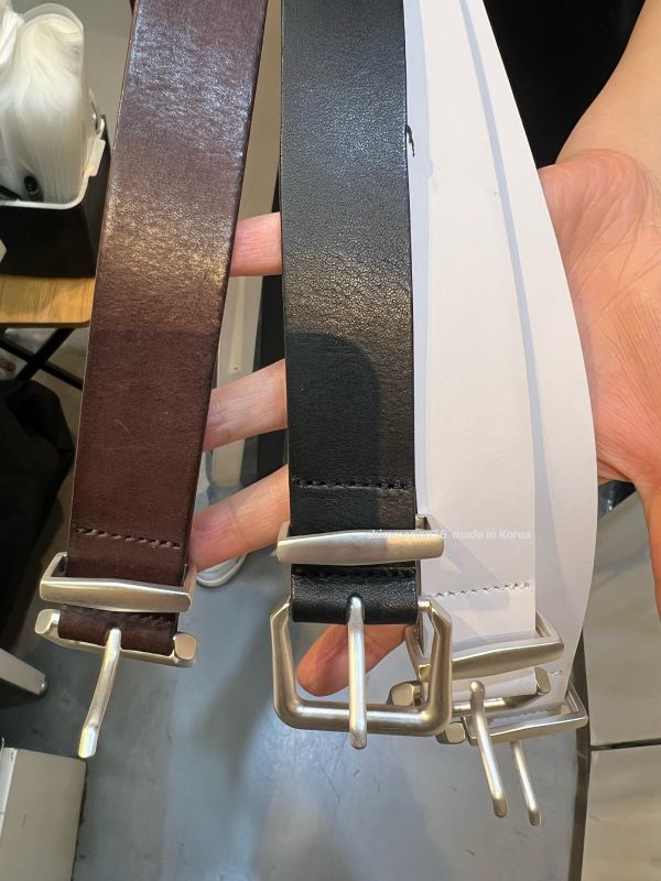 義大利牛皮方頭皮帶 