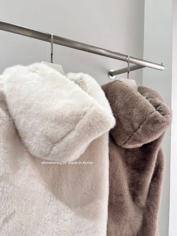 高級水貂毛收腰連帽背心 