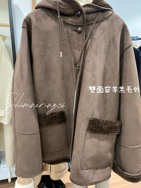 雙面穿羊羔毛前釦連帽外套 