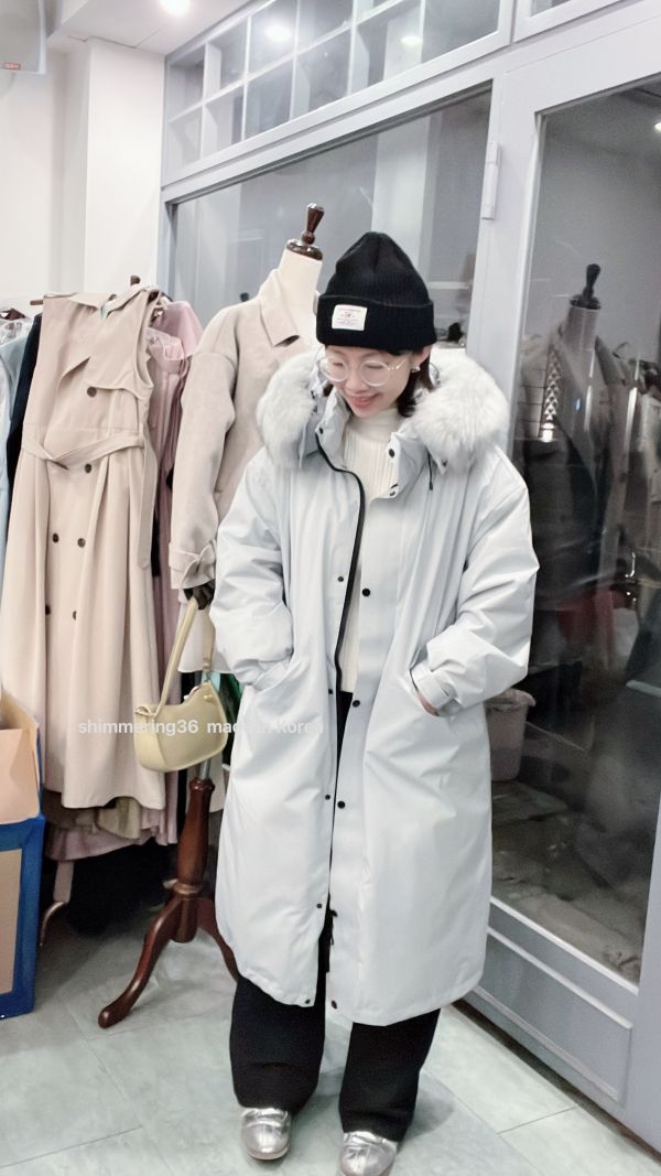 鴨絨90%浣熊毛外套 