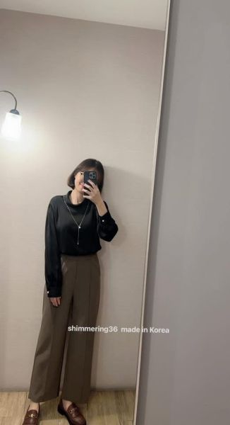 顯瘦彈力直筒西褲 