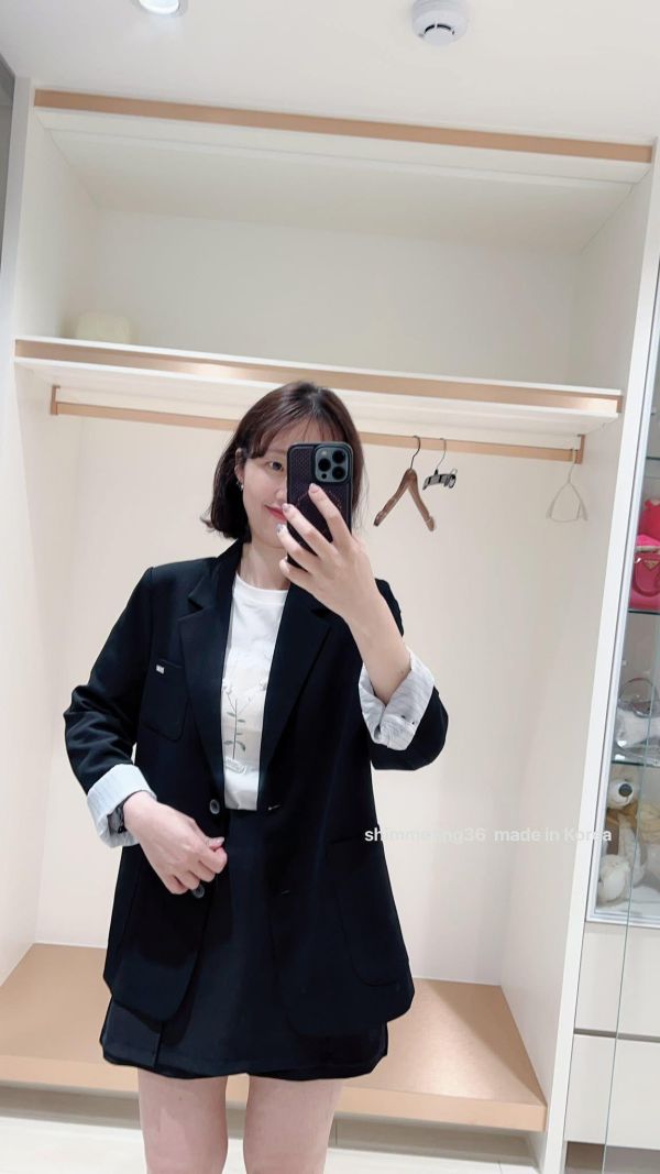 小標腰身西裝外套 