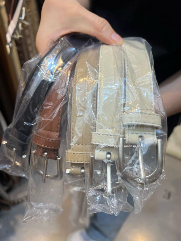 義大利牛皮橢圓頭皮帶 