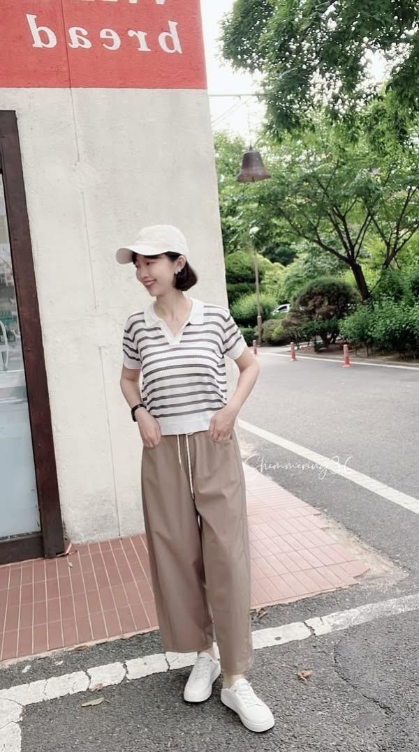 涼感條紋上衣 
