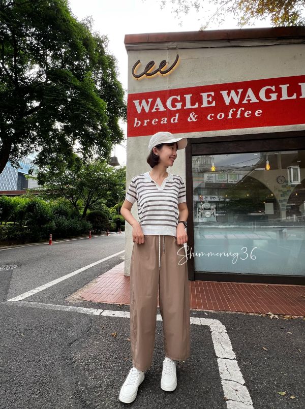 前車線涼感9分褲 