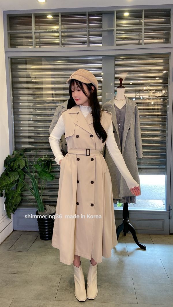 雙排釦風衣背心洋 