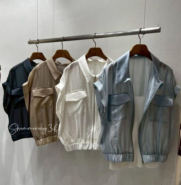 雙口袋天絲外套 