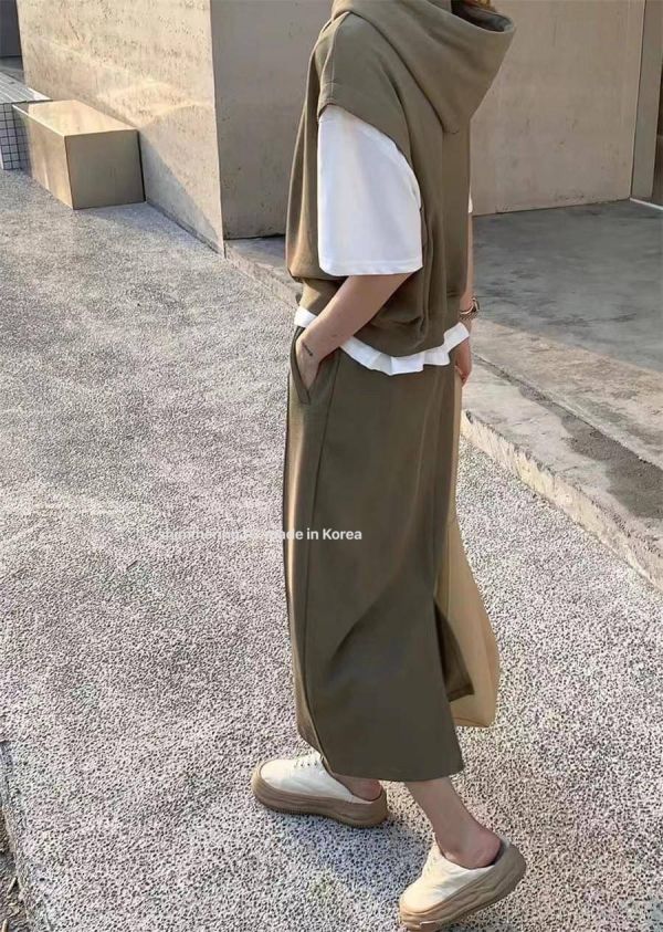 假2件連帽休閒套裝 