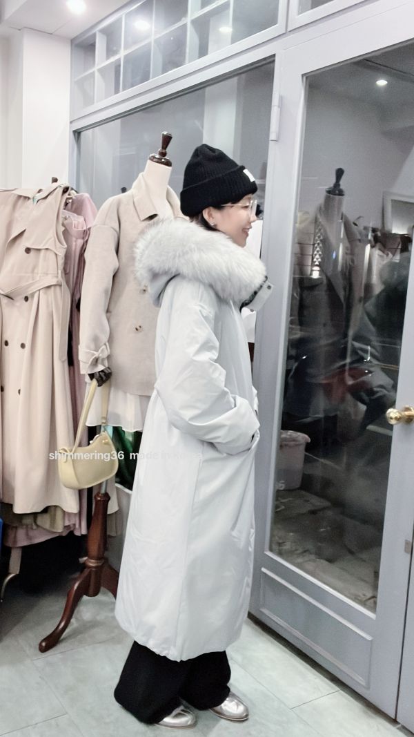 鴨絨90%浣熊毛外套 