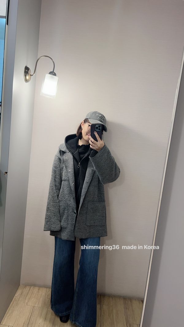 熱賣羊毛70%連帽背心 