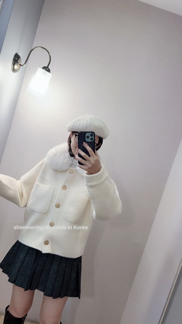 毛領可拆羊絨前釦外 