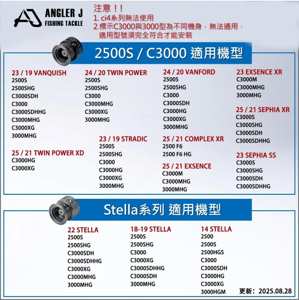 AJ紡車式線杯(SHIMANO用) 