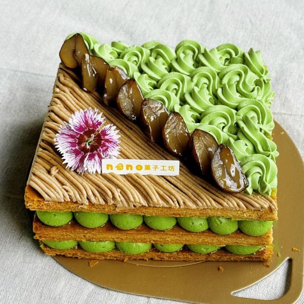 抹茶大千層派 蛋糕, 鮮奶油, 季節水果, 芒果, 日本鮮奶油, 千層派, 香草,抹茶