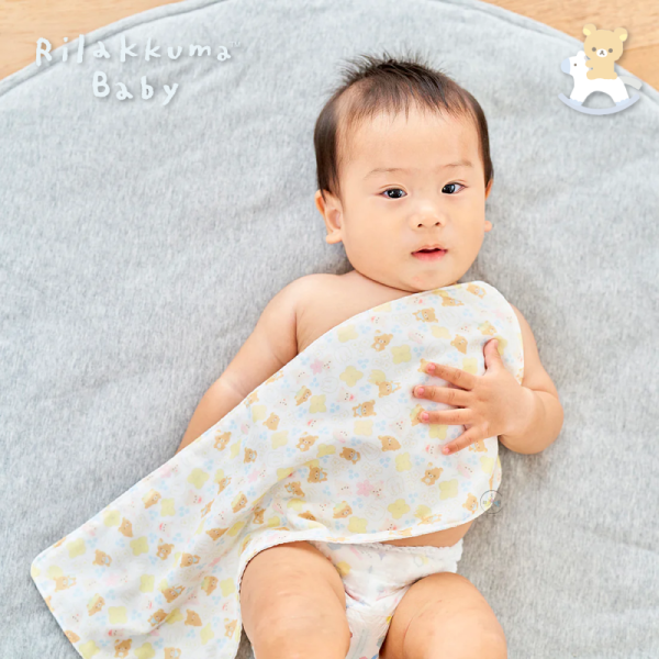 預購 拉拉熊 懶懶熊 專賣店限定 阿卡將 嬰兒北鼻 紗布浴巾 花白色 花灰色 2選1 日本製【5/15截止】 