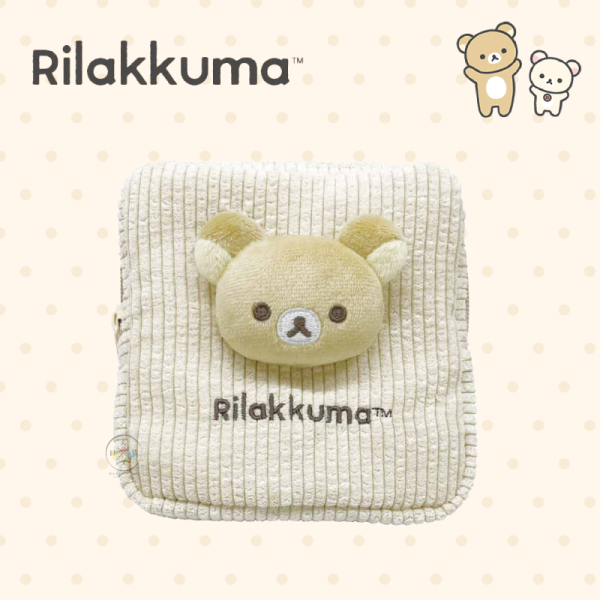 拉拉熊 懶懶熊 懶妹 BASIC 絨毛 大頭拼接 燈芯絨 化妝包 2選1 