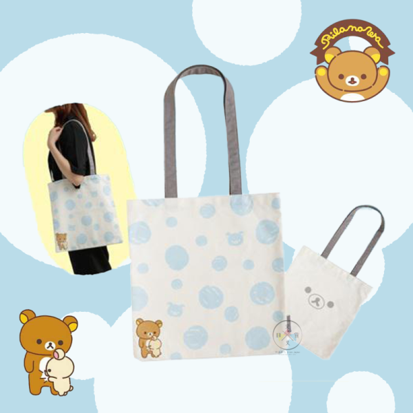 預購11月 拉拉熊 懶懶熊 專賣店限定 裏布水玉點點 拉鍊收納包 大臉雙面帆布 手提袋 肩背包 3選1【11/6截止】