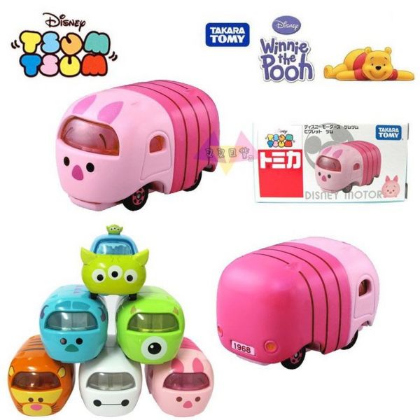 迪士尼TSUM TSUM小熊維尼小豬可堆疊廂型車公仔TOMY玩具小汽車 