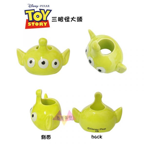 迪士尼玩具總動員三眼怪大頭/胡迪牛仔靴陶製牙刷架牙刷座盒裝2選1 