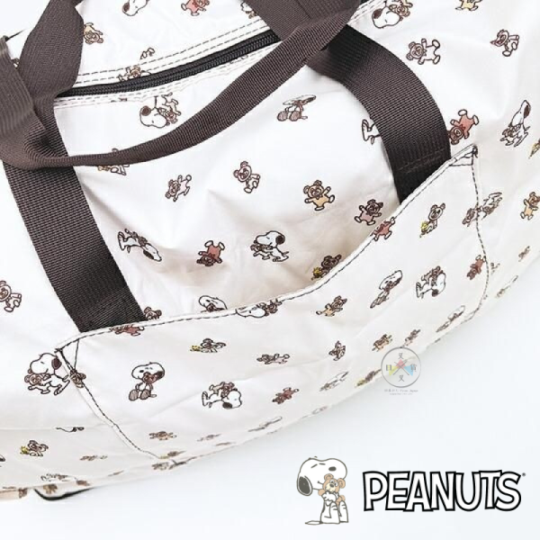 SNOOPY 史努比 泰迪熊 行李袋 旅行袋 可折疊 M號 23L 
