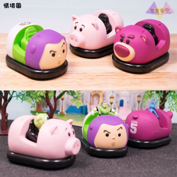 迪士尼TSUM TSUM玩具總動員胡迪巴斯三眼怪熊抱哥迴力車扭蛋5入組 
