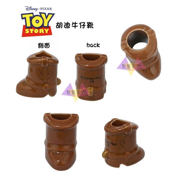 迪士尼玩具總動員三眼怪大頭/胡迪牛仔靴陶製牙刷架牙刷座盒裝2選1 