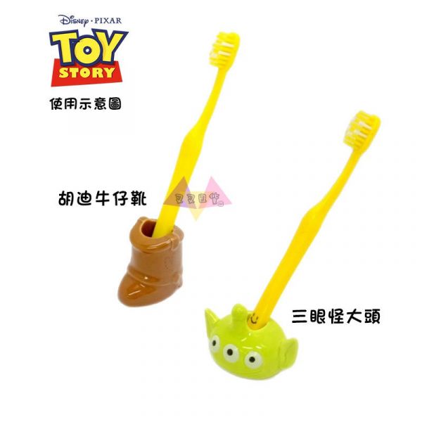 迪士尼玩具總動員三眼怪大頭/胡迪牛仔靴陶製牙刷架牙刷座盒裝2選1 