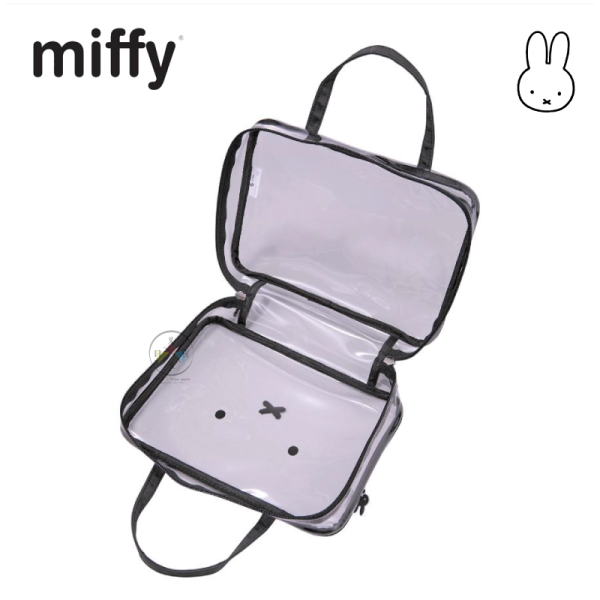 miffy 米飛兔 透明手提袋 旅行收納袋 化妝包 盥洗包 分裝包 4件組 黑色 