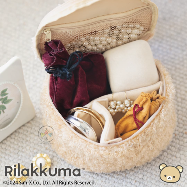 拉拉熊 懶懶熊 專賣店限定 手提 大臉 頭型 絨毛 刺繡 化妝包 收納包 