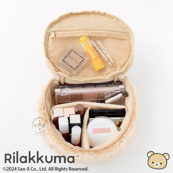 拉拉熊 懶懶熊 專賣店限定 手提 大臉 頭型 絨毛 刺繡 化妝包 收納包 